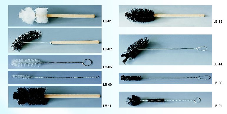 Nylon Brush, wooden handle, 13 inches