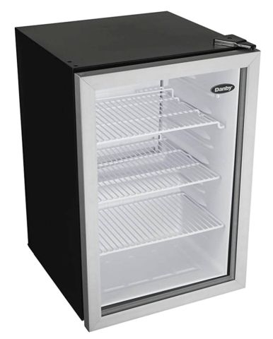 Compact 2.6 cu ft. glass door refrigerator