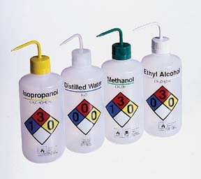 Safety-Labeled Wash Bottles - Assorted