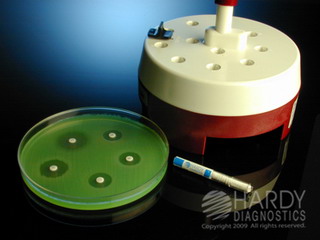 Ab. Sensitivity disc dispenser - 8-place, Self-tamping