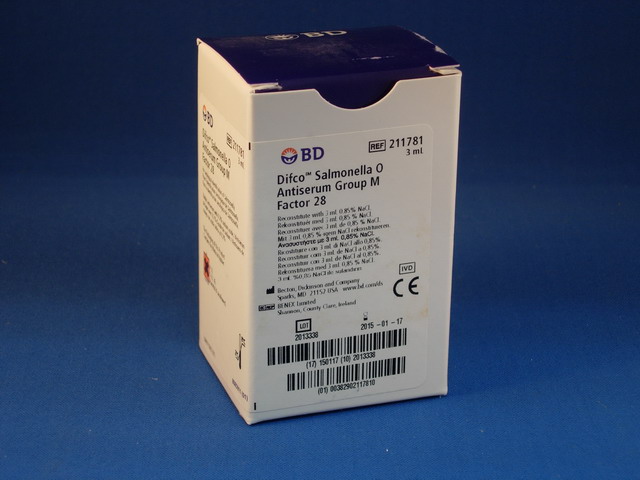 BD* Difco* Salmonella O Antisera and Quality Control Antigens, Group M, 3ML