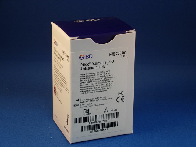 BD* Difco* Salmonella O Antisera and Quality Control Antigens, Poly C, 3ML