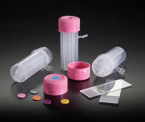 LockMailer Microscope Slide Jar, Simport Scientific, Magenta, 12mL